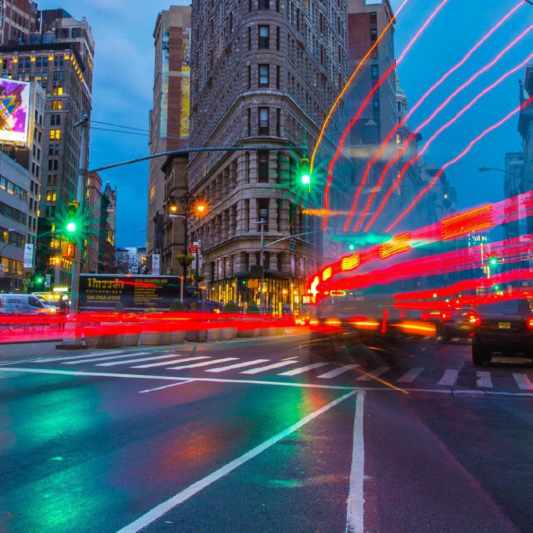 timelapse image of city roads