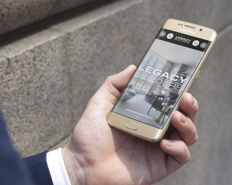 Legacy Builders website on samsung mobile phone