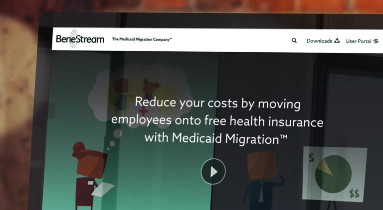 BeneStream website on laptop screen