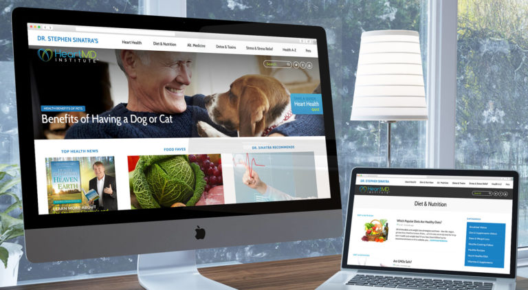 HeartMD Institute website on laptop and desktop screen