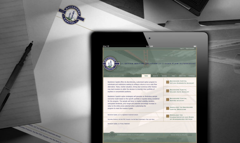 Backshore Capital letterhead and iPad