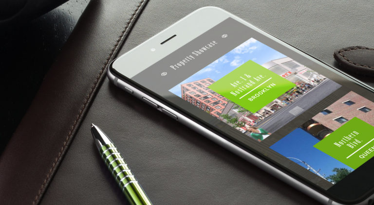 Property Showcase website on mobile phone