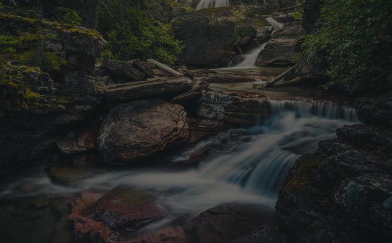 waterfall over rocks