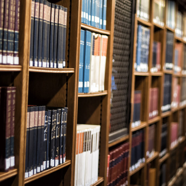 books in a law library